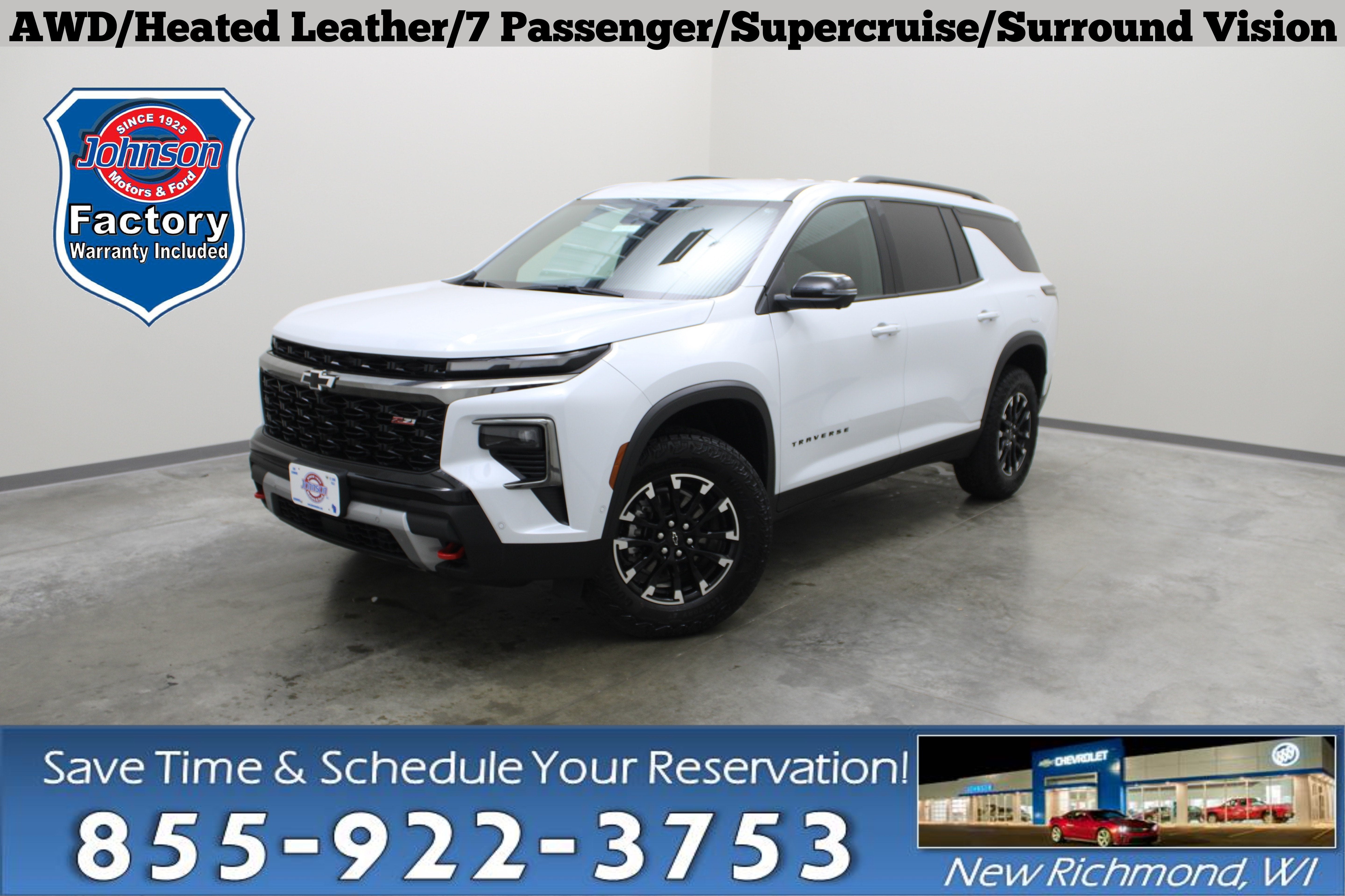 Polar White Tricoat 2026 Chevrolet Traverse SUV / Crossover Four-Wheel Drive Automatic
