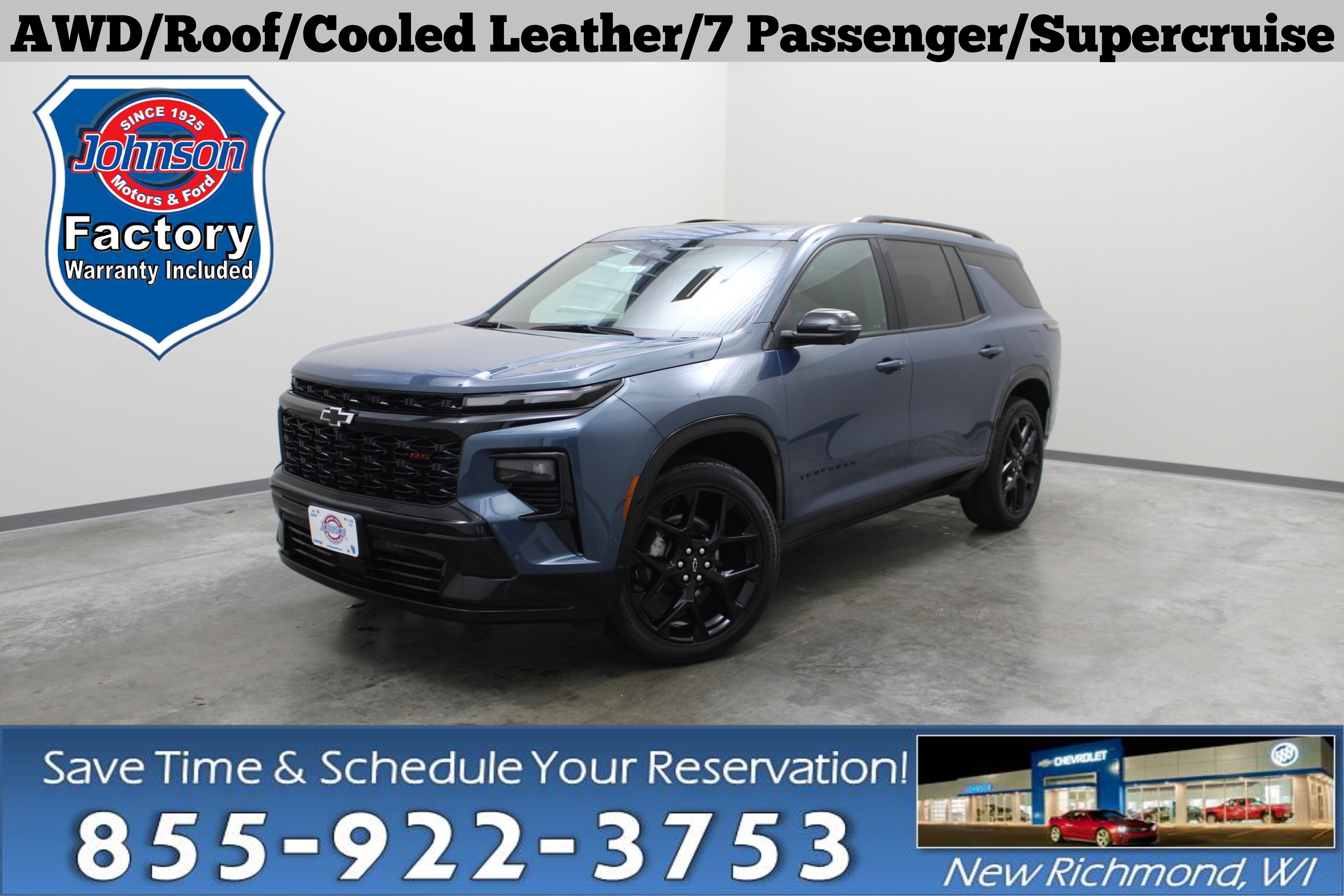Lakeshore Blue Metallic 2024 Chevrolet Traverse SUV / Crossover Four-Wheel Drive Automatic