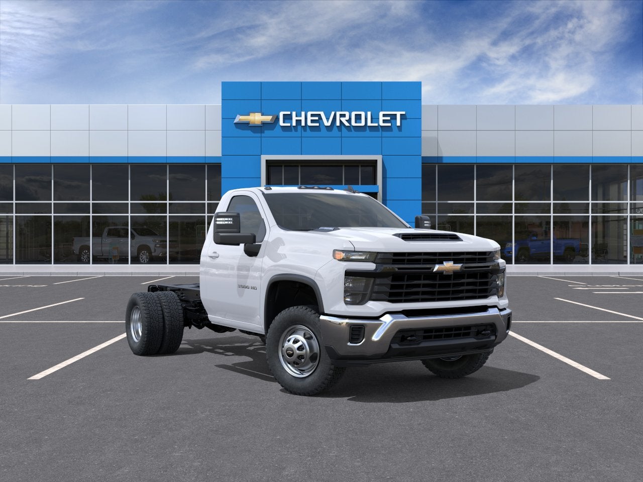 Summit White 2025 Chevrolet Silverado 3500HD Chassis Pickup Truck Four-Wheel Drive Automatic