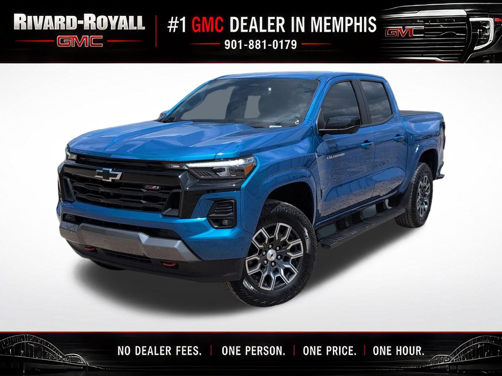 Glacier Blue Metallic 2023 Chevrolet Colorado Pickup Truck Four-Wheel Drive Automatic