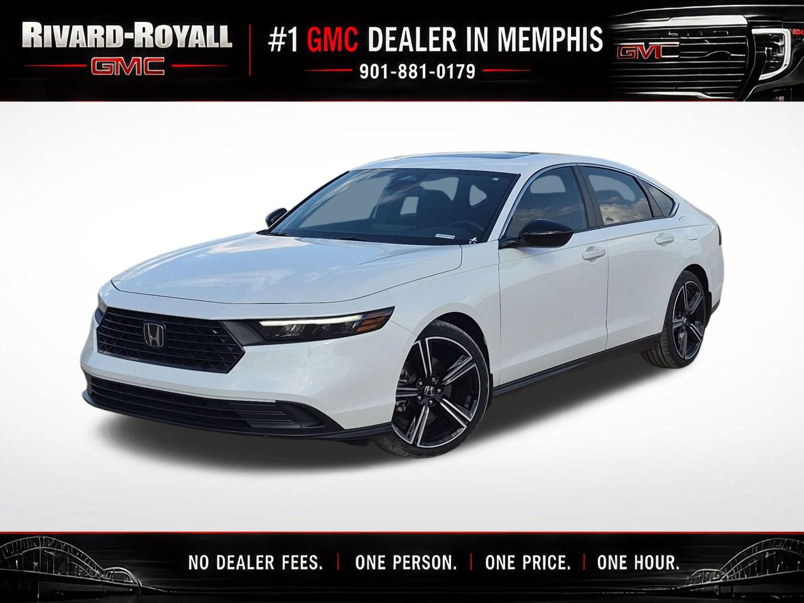 White 2024 Honda Accord Hybrid Sedan Front-Wheel Drive 