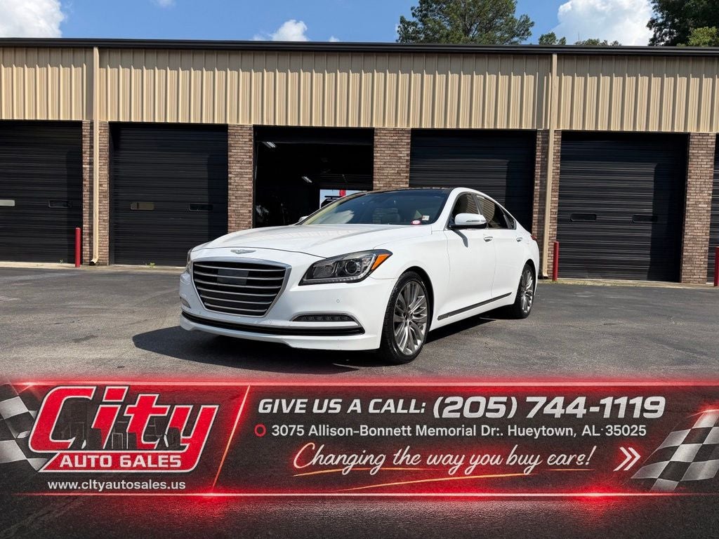 Casablanca White 2017 Genesis G80 5.0L Ultimate Sedan Rear-Wheel Drive 8-Speed Automatic
