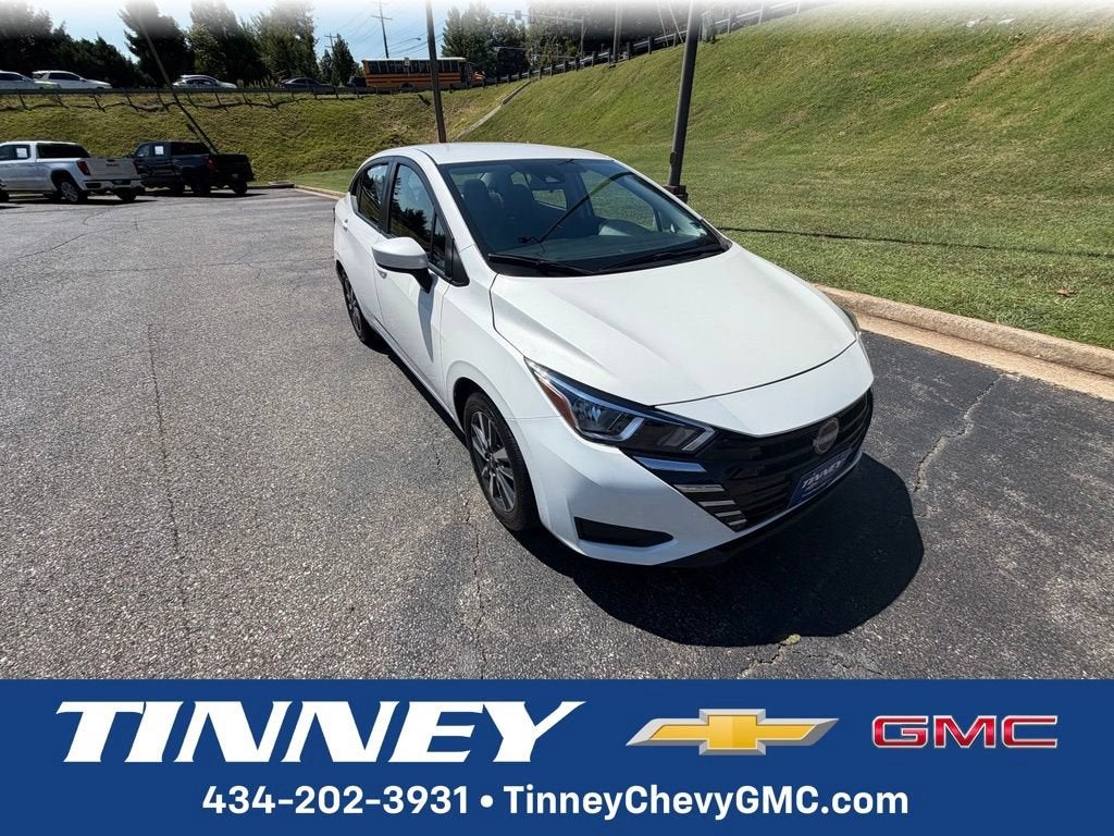 White 2024 Nissan Versa Sedan Front-Wheel Drive Continuously Variable Transmission