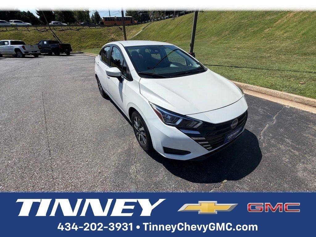 White 2024 Nissan Versa Sedan Front-Wheel Drive Continuously Variable Transmission