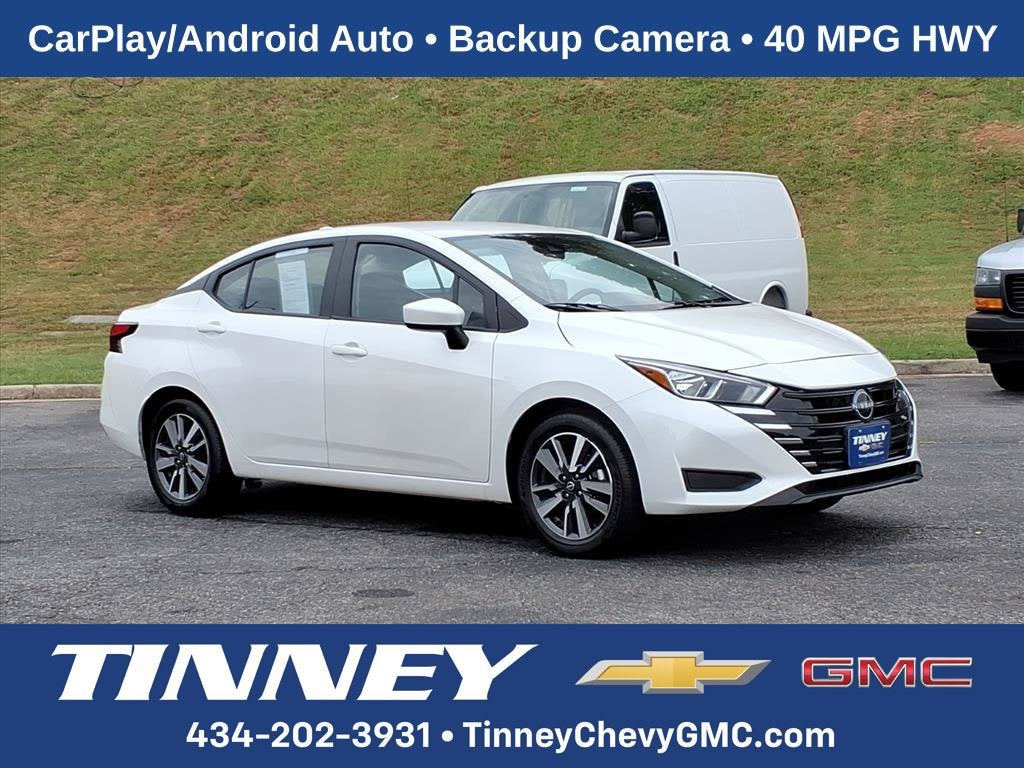 White 2024 Nissan Versa Sedan Front-Wheel Drive Continuously Variable Transmission