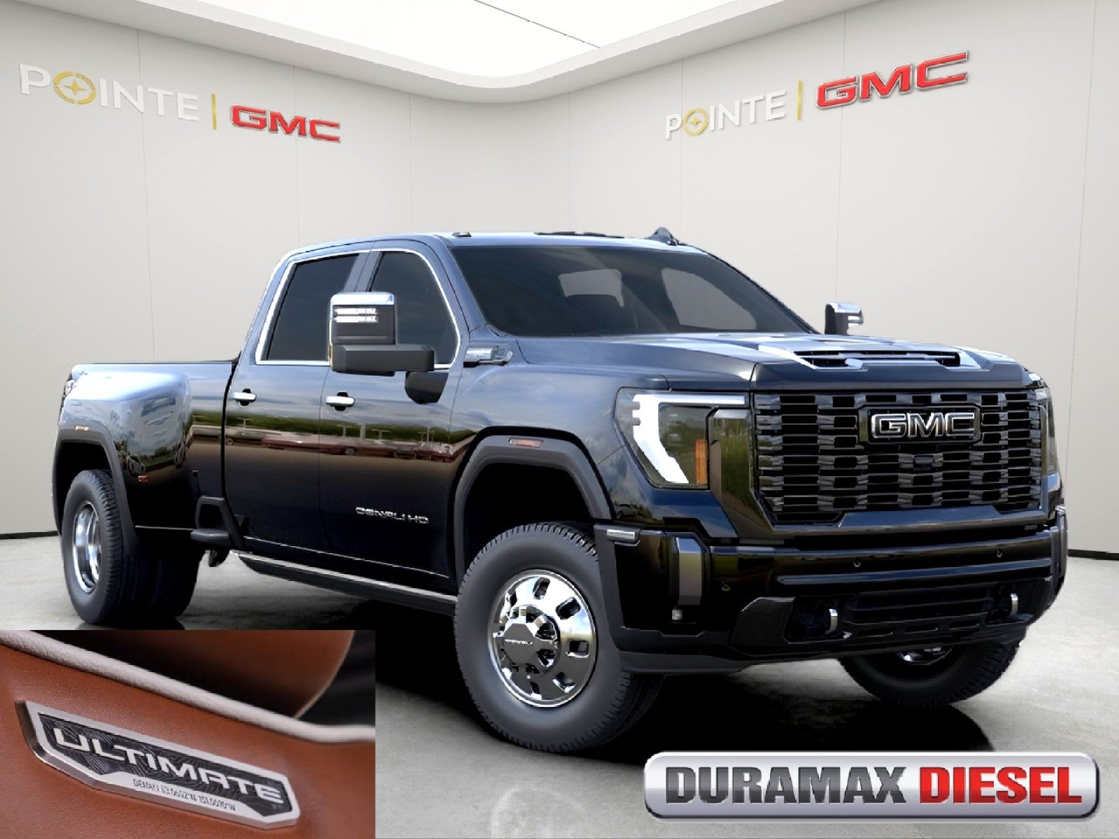 Onyx Black 2026 GMC Sierra 3500HD Denali Ultimate Crew Cab LB DRW 4WD Pickup Truck Four-Wheel Drive Automatic