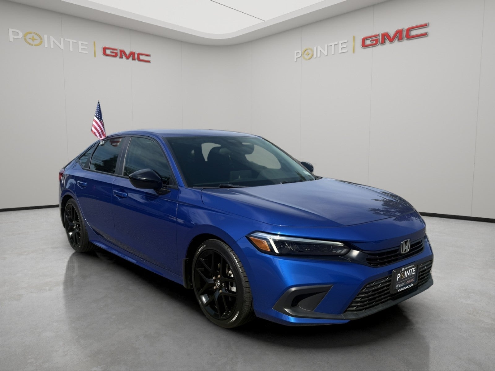 Blue 2024 Honda Civic Sedan Front-Wheel Drive Continuously Variable Transmission