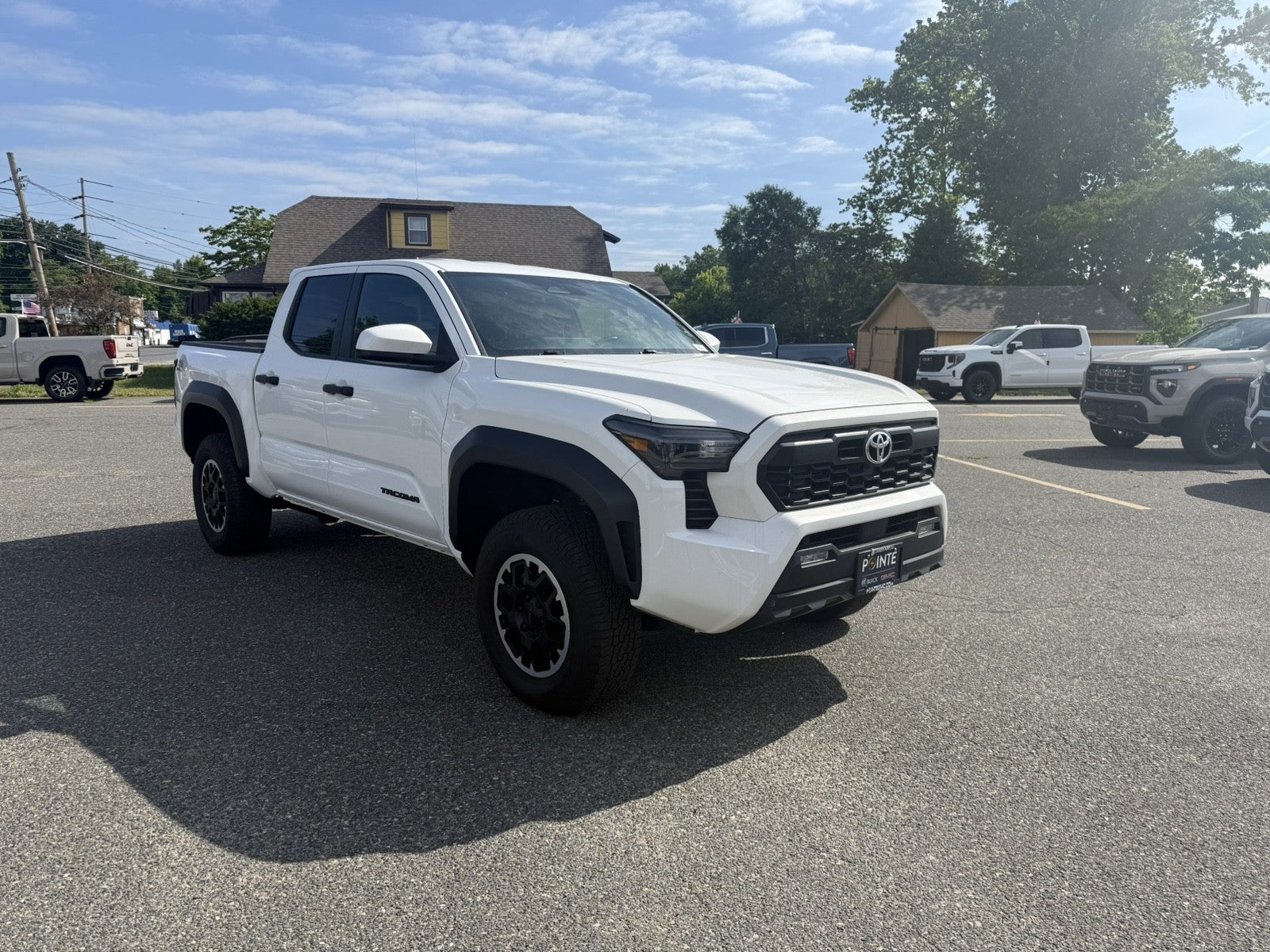 White 2024 Toyota Tacoma SR5 Double Cab 4WD Pickup Truck Four-Wheel Drive 