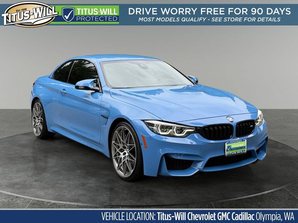 Blue 2020 BMW M4 Convertible Rear-Wheel Drive 