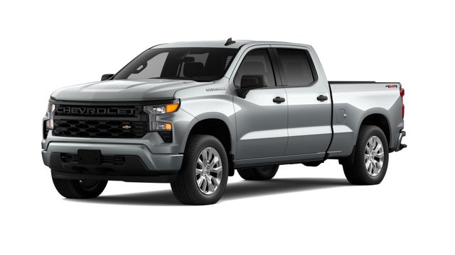 Sterling Gray Metallic 2026 Chevrolet Silverado 1500 Custom Crew Cab 4WD Pickup Truck Four-Wheel Drive Automatic