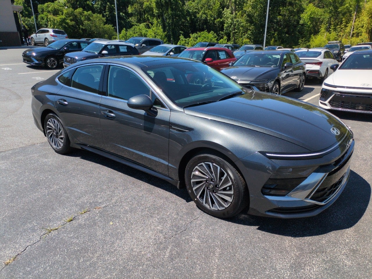 Gray 2026 Hyundai Sonata Hybrid Sedan Front-Wheel Drive Automatic