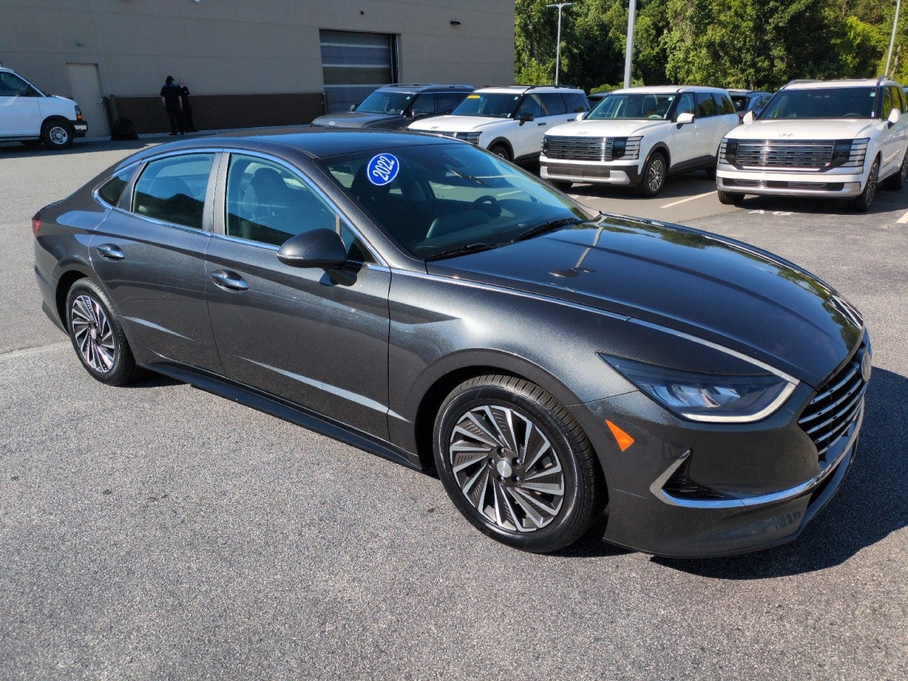 Portofino Gray 2022 Hyundai Sonata Hybrid Sedan Front-Wheel Drive Automatic