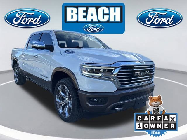 Ivory White Tri-Coat Pearlcoat 2022 RAM 1500 LARAMIE LONGHORN Crew Cab Pickup Raleigh NC