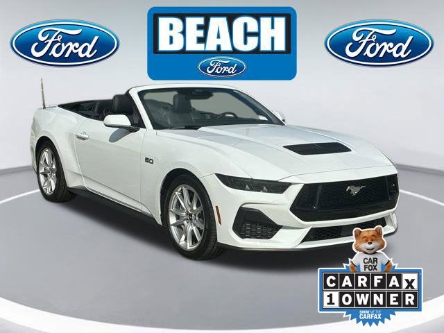 Oxford White 2025 Ford Mustang GT PREMIUM Convertible Raleigh NC