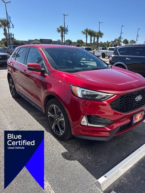 Rapid Red Metallic Tinted Clearcoat 2022 Ford Edge ST SUV Raleigh NC