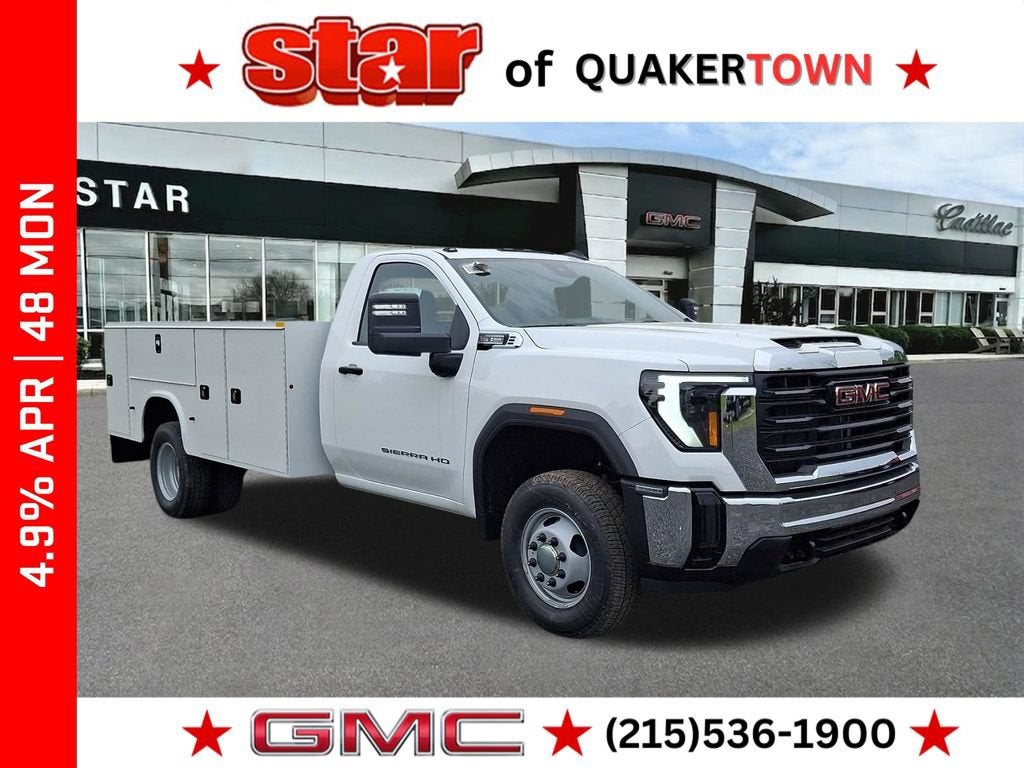 Summit White 2026 GMC Sierra 3500HD Chassis Pickup Truck Four-Wheel Drive Automatic