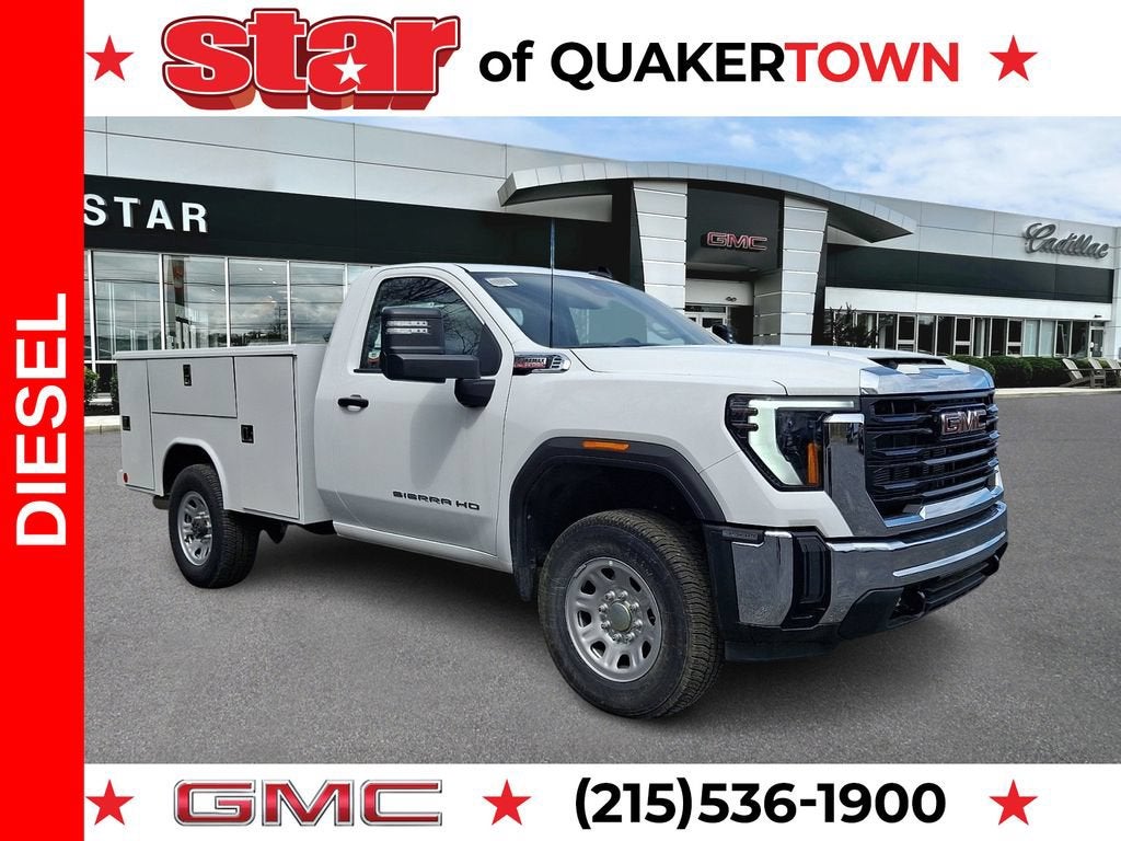 Summit White 2025 GMC Sierra 3500HD Chassis Pickup Truck Four-Wheel Drive Automatic