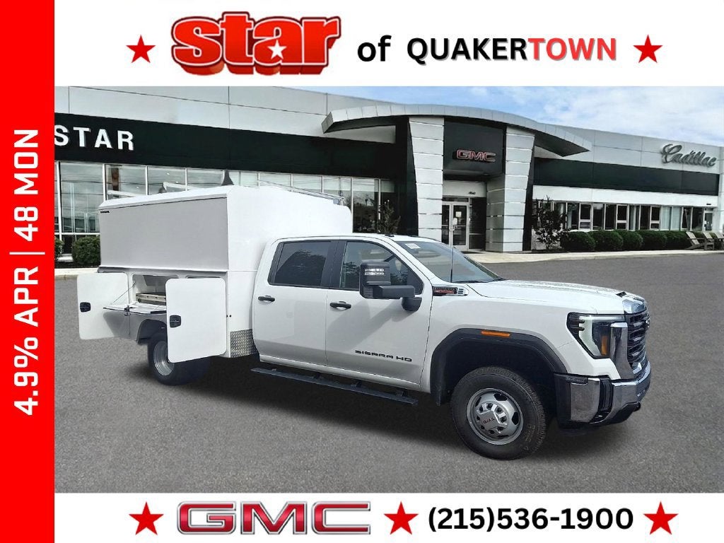 Summit White 2026 GMC Sierra 3500HD Chassis Pickup Truck Four-Wheel Drive Automatic