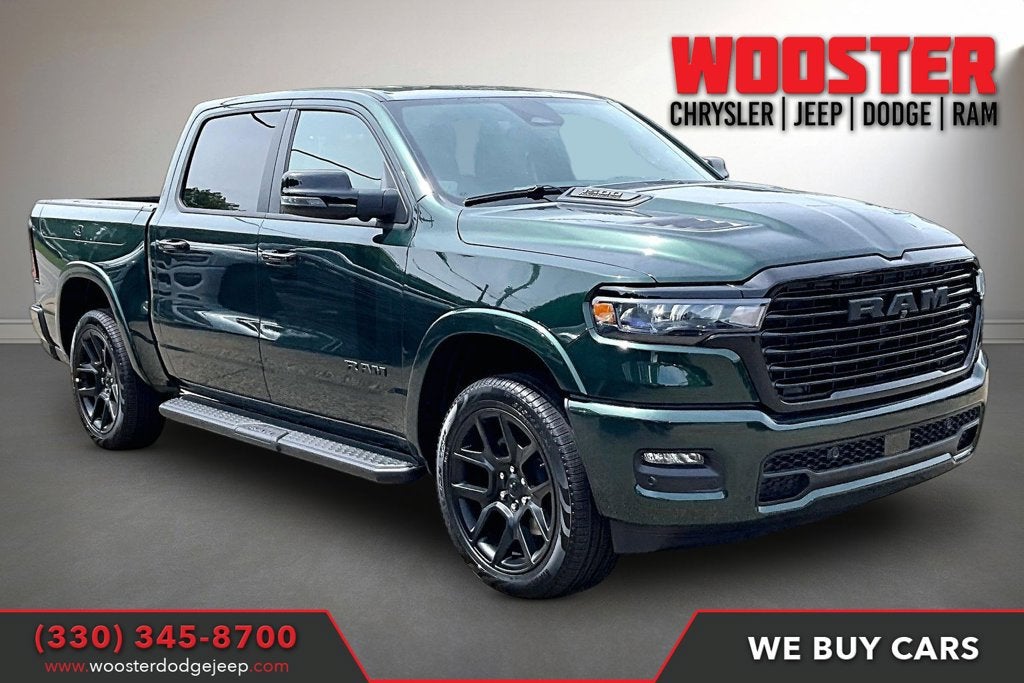 Serrano-Green Metallic Exterior Paint 2026 RAM 1500 Pickup Truck Four-Wheel Drive Automatic