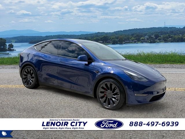 Deep Blue Metallic 2021 Tesla Model Y SUV / Crossover All-Wheel Drive 1-Speed Automatic