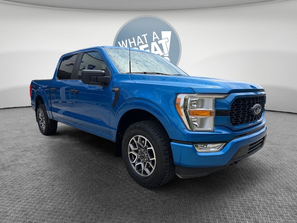 Blue Metallic 2021 Ford F-150 Pickup Truck Four-Wheel Drive Automatic