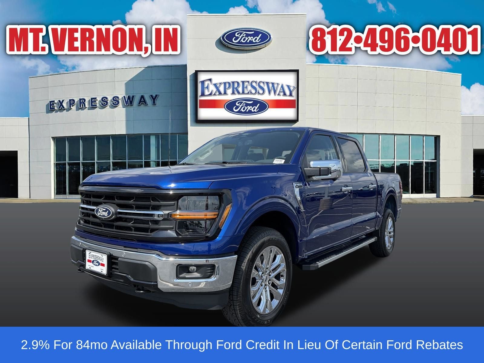 Blue Metallic 2026 Ford F-150 Pickup Truck Four-Wheel Drive Automatic