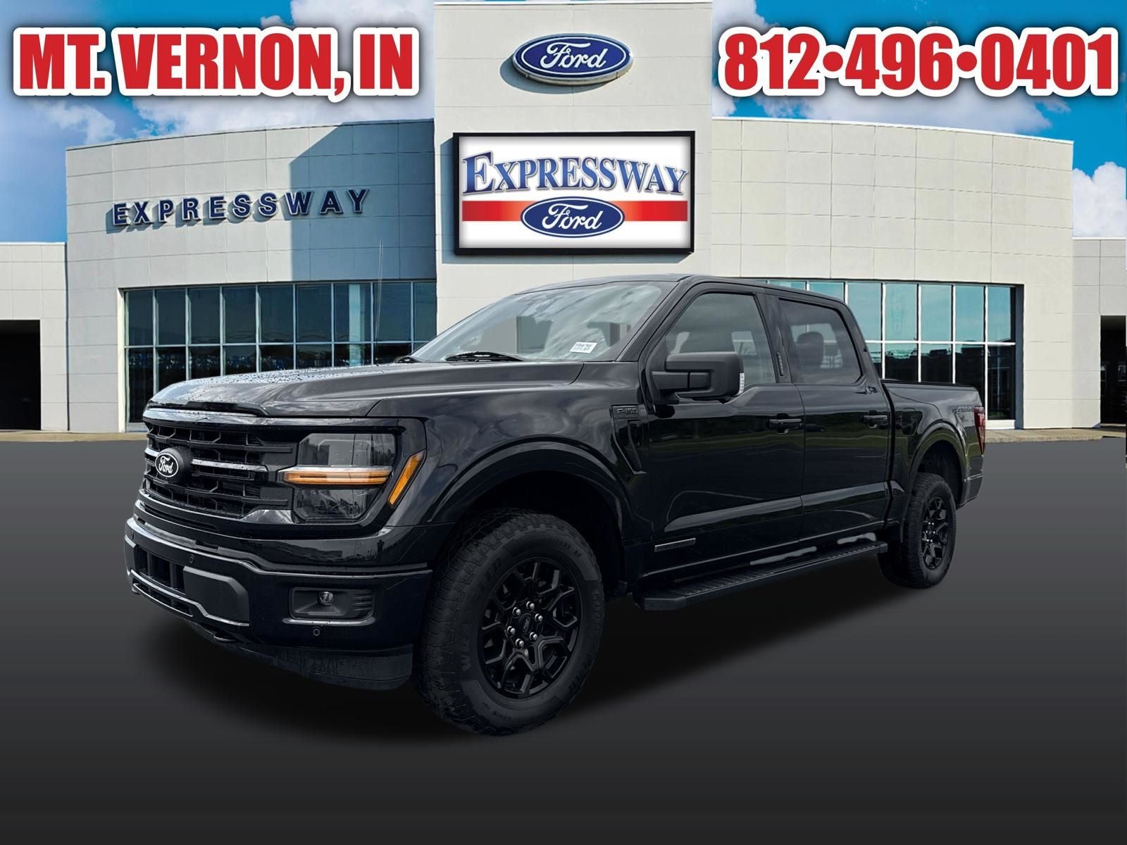 Black 2024 Ford F-150 Pickup Truck Four-Wheel Drive Automatic