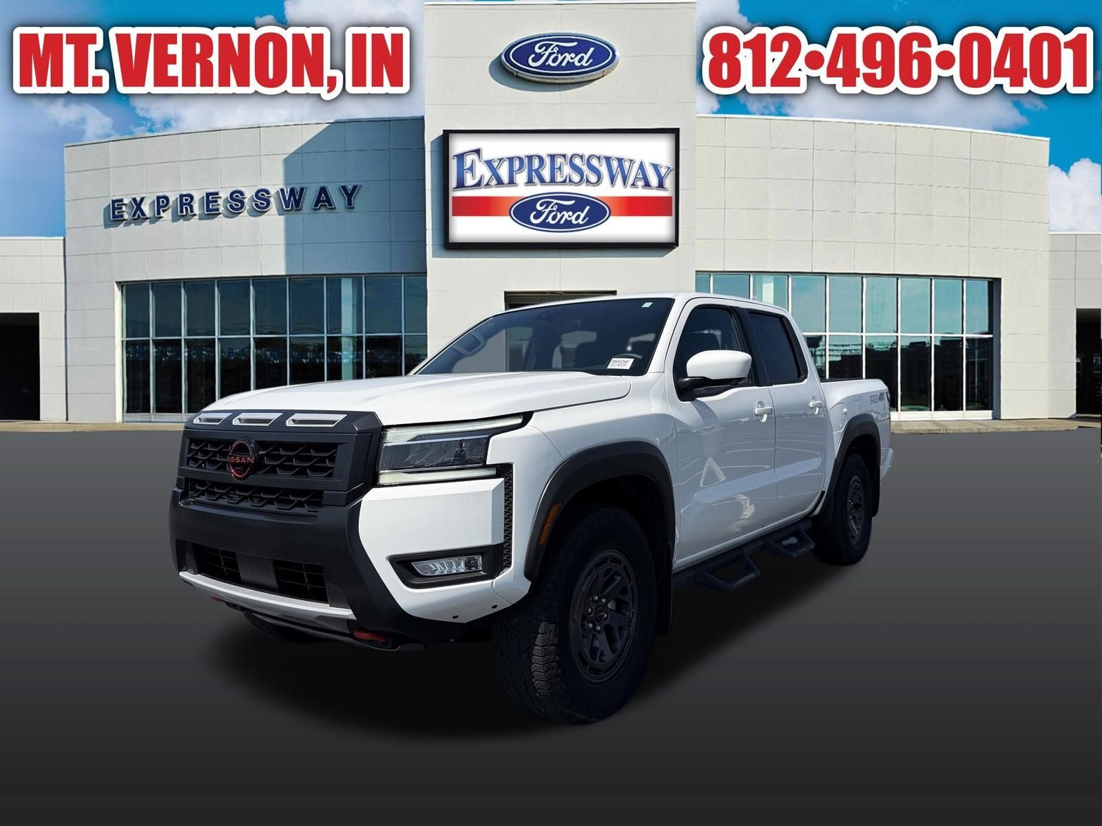 Glacier White 2025 Nissan Frontier Pickup Truck Four-Wheel Drive Automatic