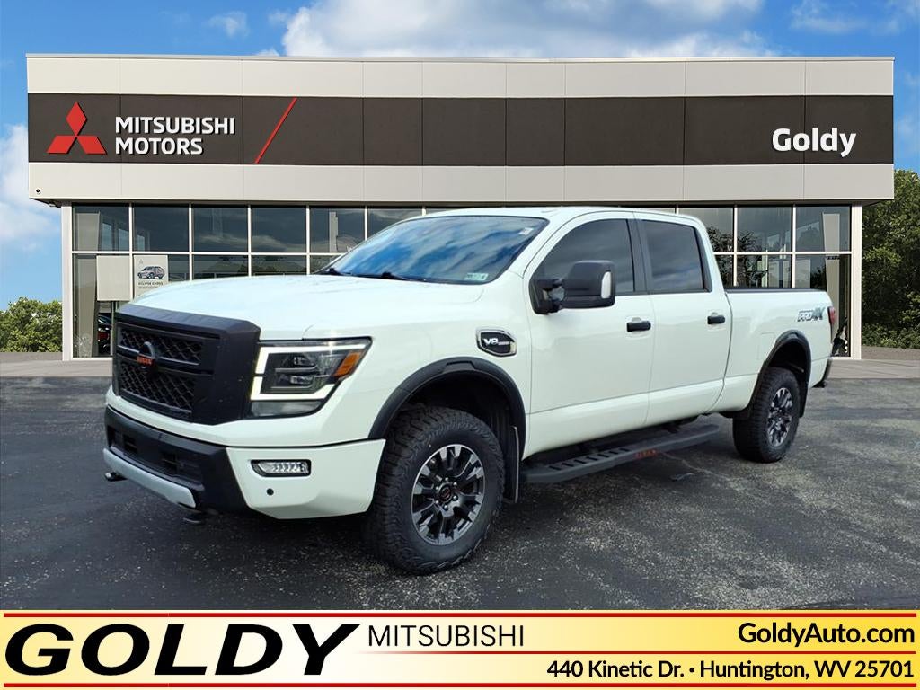 Glacier White 2021 Nissan Titan Pickup Truck Four-Wheel Drive Automatic
