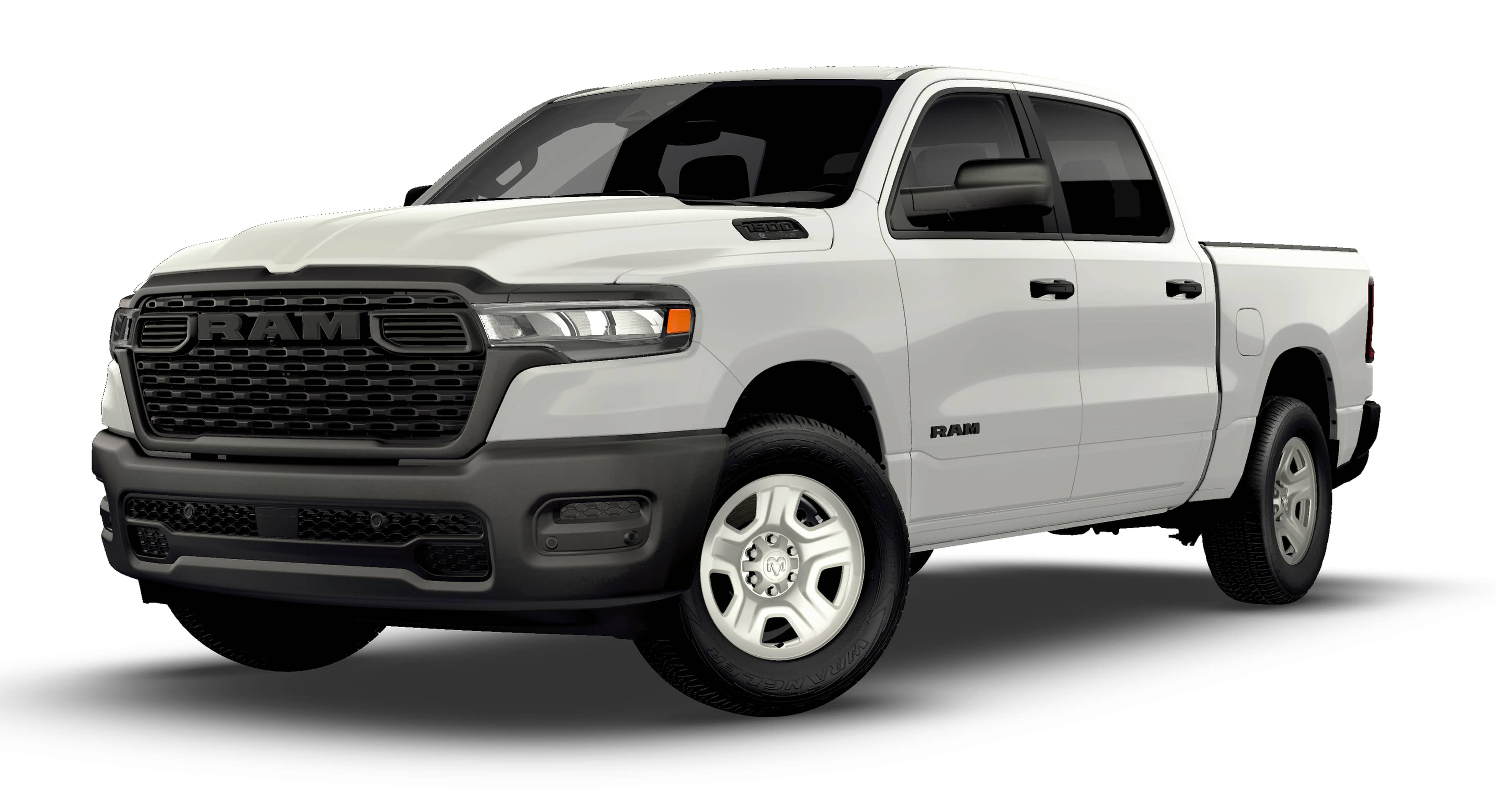 Bright White Clear-Coat Exterior Paint 2026 RAM 1500 Pickup Truck Four-Wheel Drive 8-Speed Automatic