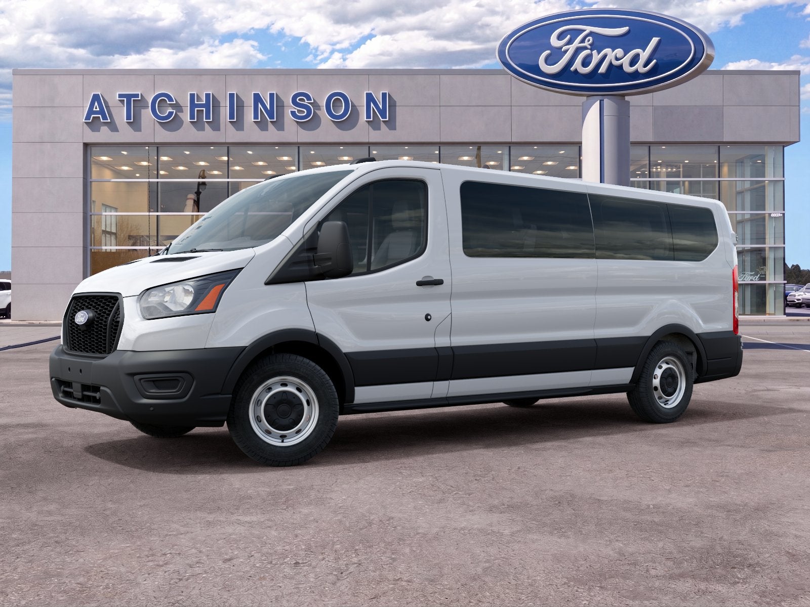 Oxford White 2027 Ford Transit Passenger Van Rear-Wheel Drive 