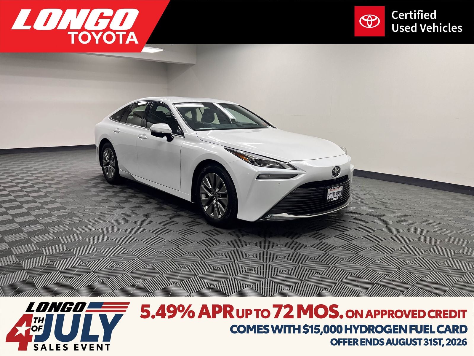 White 2023 Toyota Mirai Sedan Rear-Wheel Drive 1-Speed Automatic