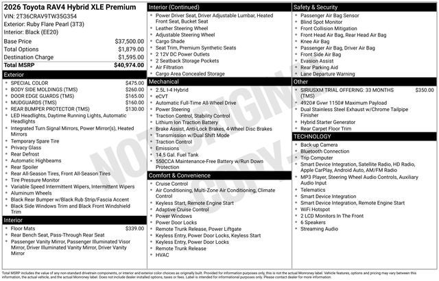 Red (Ruby Flare Pearl) 2026 Toyota RAV4 SUV / Crossover All-Wheel Drive Continuously Variable Transmission