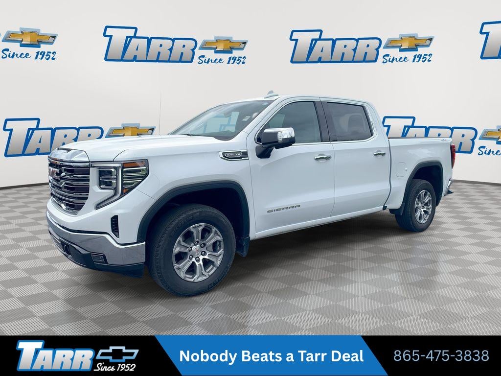 Summit White 2025 GMC Sierra 1500 SLT Crew Cab 4WD Pickup Truck Four-Wheel Drive Automatic