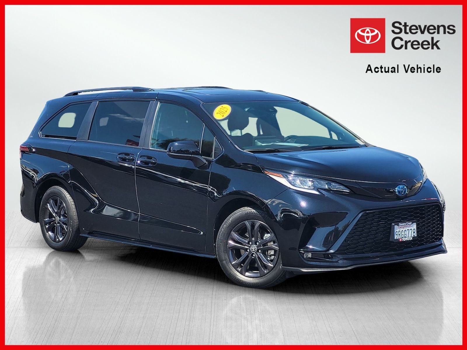 Midnight Black Metallic 2025 Toyota Sienna Minivan All-Wheel Drive Continuously Variable Transmission