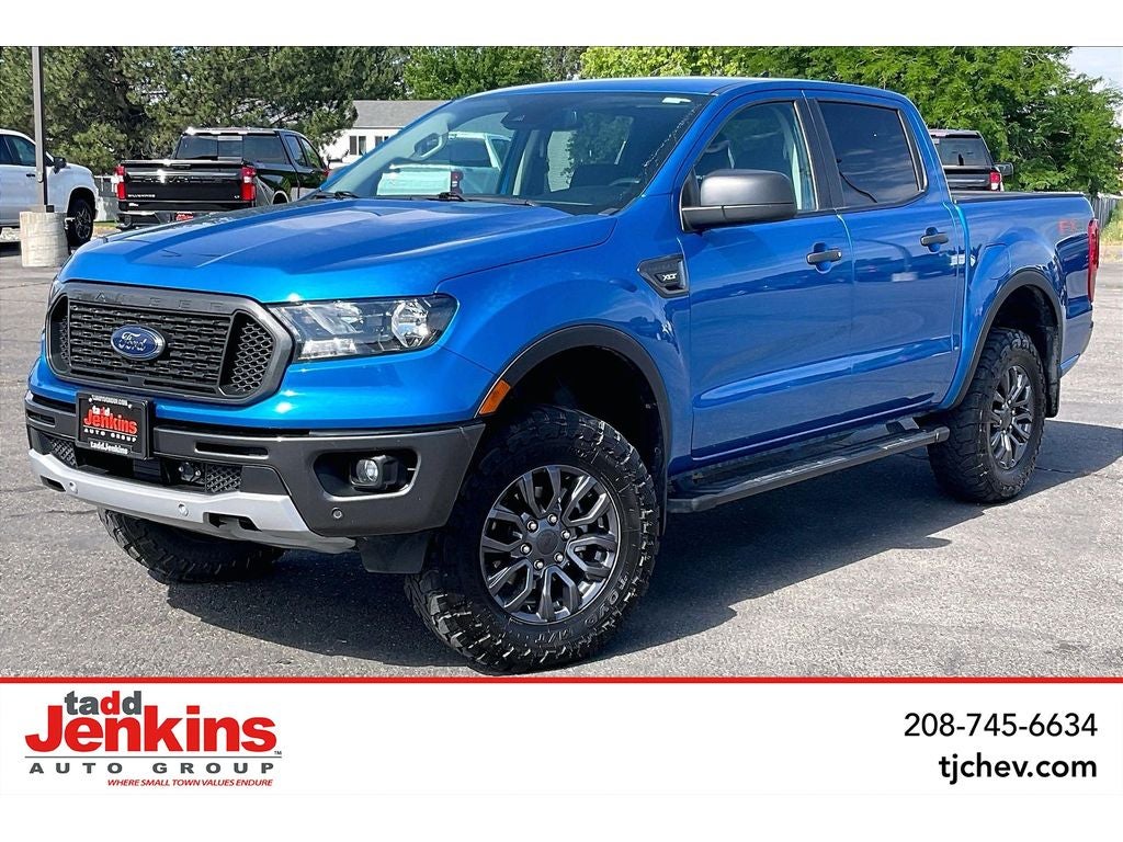 Blue 2021 Ford Ranger Pickup Truck Four-Wheel Drive Automatic