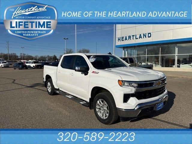 Summit White 2024 Chevrolet Silverado 1500 LT Crew Cab 4WD Pickup Truck Four-Wheel Drive Automatic