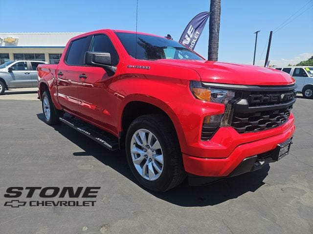 Red Hot 2023 Chevrolet Silverado 1500 Custom Crew Cab 4WD Pickup Truck Four-Wheel Drive Automatic