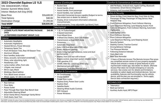 2023 Chevrolet Equinox LS FWD with 1LS