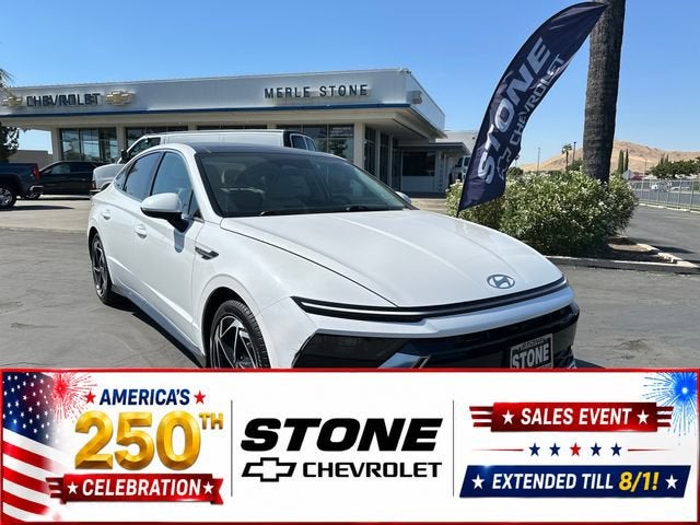 White 2024 Hyundai Sonata Sedan Front-Wheel Drive Automatic