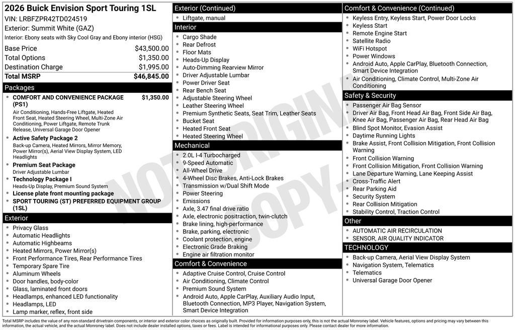 2026 Buick Envision Sport Touring AWD