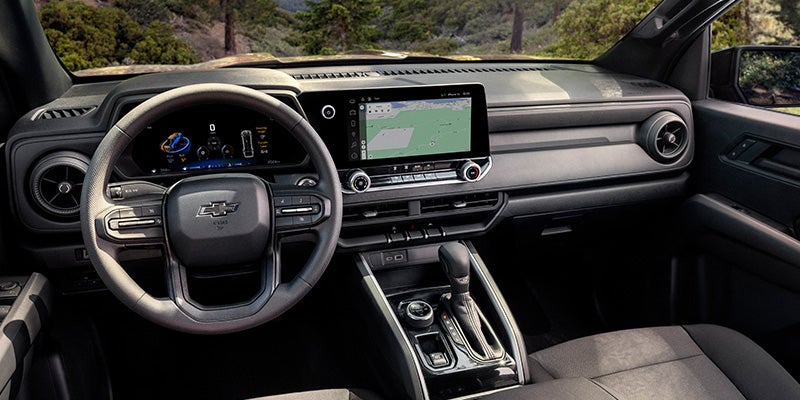 2026 Chevrolet Colorado front dash and steering wheel