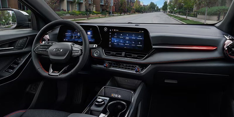 2027 Chevroelt Equinox front dash console and steering wheel.
