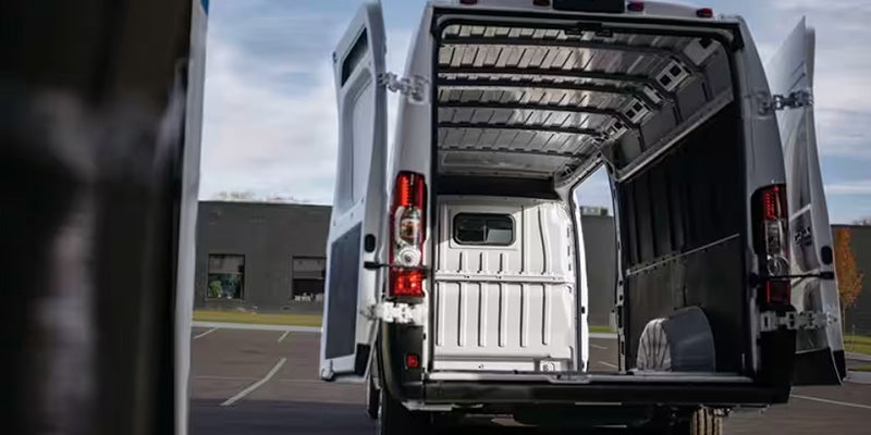 2026 Ram Promaster EV with back doors open