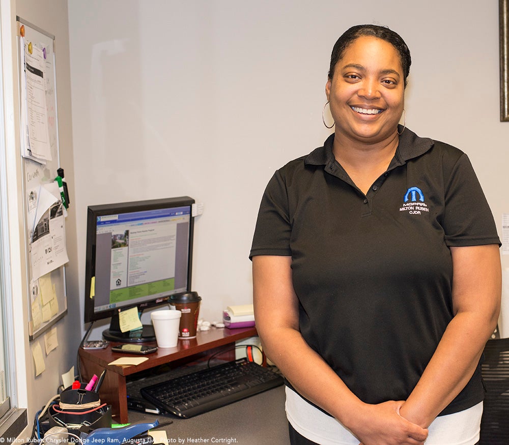 Milton Ruben Cashier Bridget Jones is planning on completing her Health Administration degree with the help of Degrees @ Work!