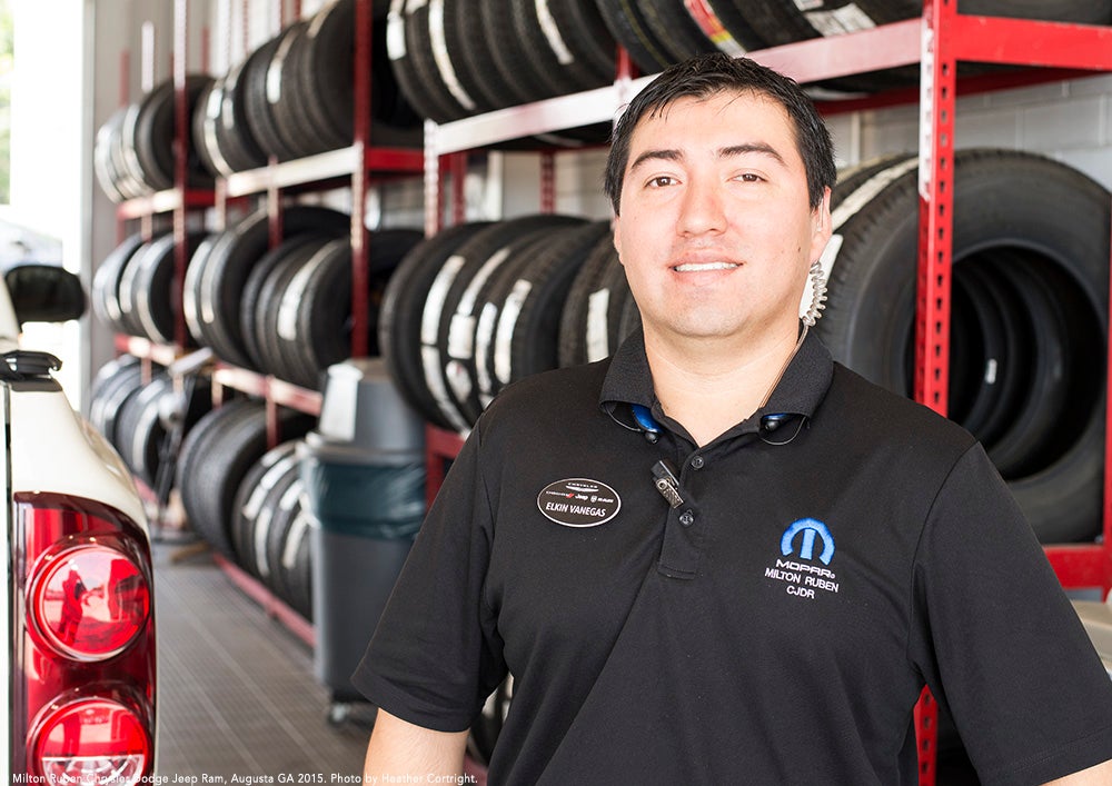 Service Advisor Elkin Vanegas intends to enroll at Strayer University this fall to pursue a degree in Business Administration.