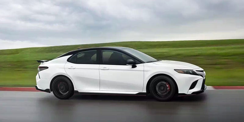 A white 2023 Toyota Camry.