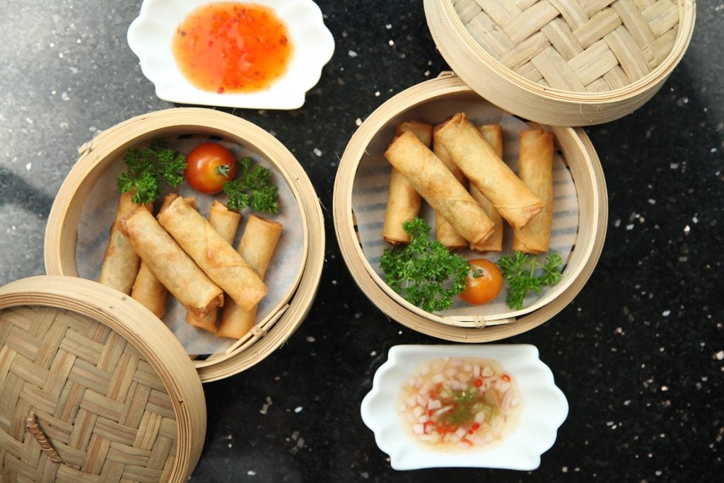 Spring rolls at a Chinese restaurant.