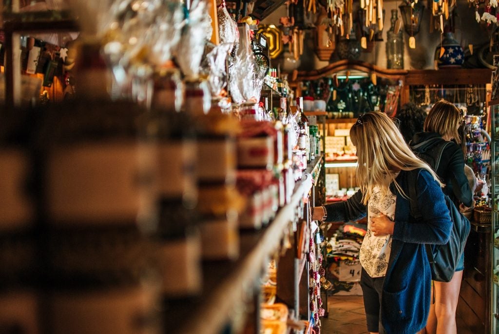 A woman shopping.