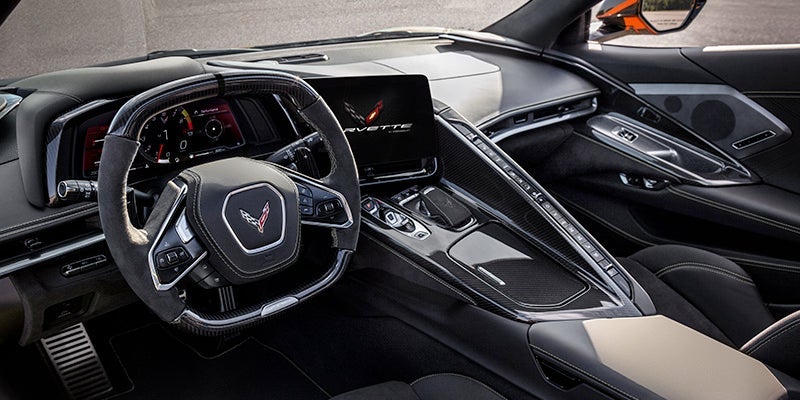 The interior of a Chevrolet Corvette Z06.